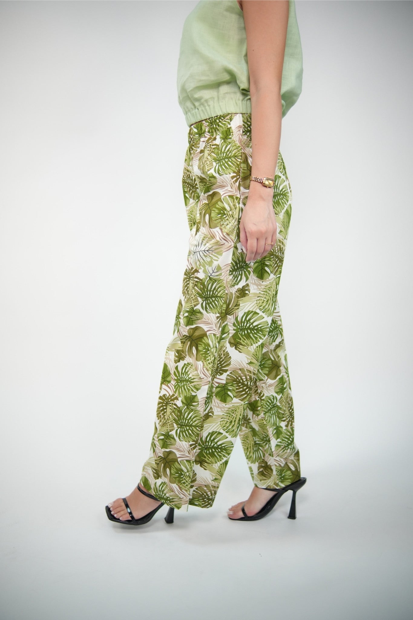 Casual Trouser in Green-Beige