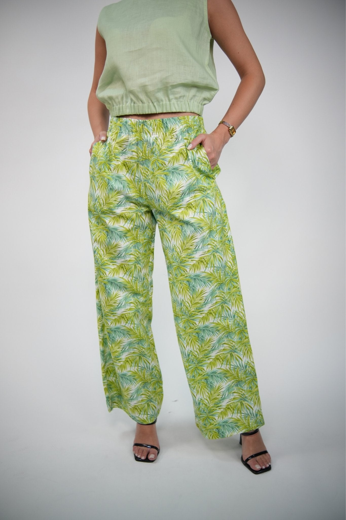 Casual Trouser in Green-Blue